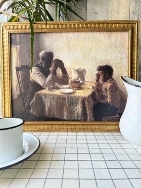 🌴Prayerful “The Thankful Poor”By Henry Ossawa Tanner | Father Son Pray Wall Art